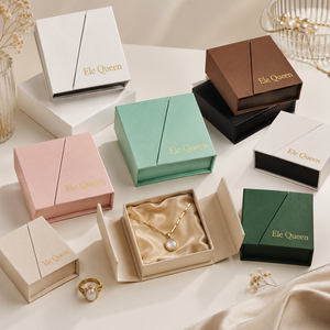 Premium Eco-Friendly Double Door Magnetic Jewelry <b>Box</b> Gift <b>Box</b> Wholesale Custom Logo Paper <b>Box</b> Wedding Favor Jewelry Storage - Product Image 1