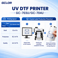 Printer Inkjet UV DTF Otomatis GCLOR GC-703U dengan Head XP600 untuk Stiker Kustom Film AB Roll-to-Roll
