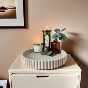 Plateau Rond Décoratif <span class=keywords><strong>en</strong></span> <span class=keywords><strong>Bois</strong></span> pour <span class=keywords><strong>Table</strong></span> Basse, Plateau Centre <span class=keywords><strong>de</strong></span> <span class=keywords><strong>Table</strong></span> Décoration d'Intérieur - Product Image 1