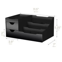 Organisateur de vanité noir sur mesure de grande taille, rangement pour la chambre à coucher, organisateur de cosmétiques pour hommes, boîte en acrylique avec tiroirs