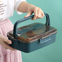 Boîte à lunch isotherme en acier inoxydable 304, écologique, anti-fuite, avec compartiments, portable pour étudiants et employés de bureau, avec couverts