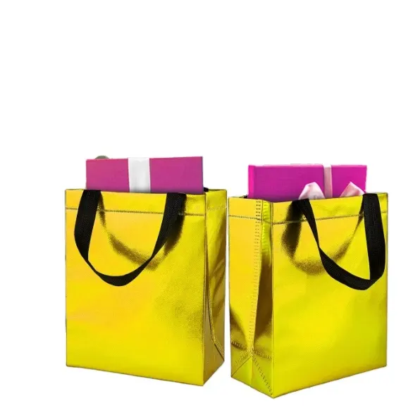 Bolso de compras reutilizable de moda bolso no tejido ecológico OEM regalo personalizado bolso de mano no tejido con broche