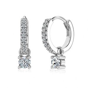 Dylam Elegance Design Fine <b>Top</b> Jewelry 925 Sterling Silver Dangle D VVS1 Moissanite Stone Hoop <b>Earrings</b> for Women Daily Wear - Product Image 1