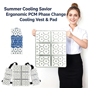 <span class=keywords><strong>Gilet</strong></span> et coussin de siège rafraîchissants à changement de phase (PCM), tapis de glace réutilisable, conception ergonomique en nid d'abeille pour le travail en extérieur, la conduite et les sports - Product Image 1