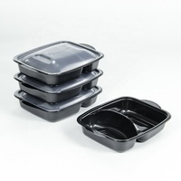 Boîte rectangulaire en plastique PP jetable écologique de 1100 ml, boîte d'emballage pour nouilles à emporter, récipient pour la préparation des repas au micro-ondes