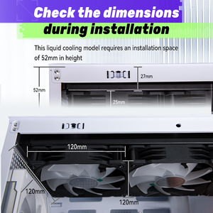 Refroidisseur LinengCooler RGB 120 mm en aluminium avec ventilateurs ARGB silencieux, boucle personnalisée, dissipateur thermique <span class=keywords><strong>pour</strong></span> <span class=keywords><strong>processeur</strong></span> Intel <span class=keywords><strong>pour</strong></span> PC de jeu - Product Image 5