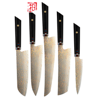Couteau de chef Amber haut de gamme en acier Damas fait main, manche en bois, ambidextre, compatible lave-vaisselle, écologique, design moderne