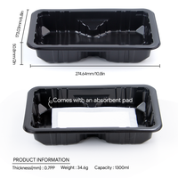 Barquette alimentaire rectangulaire jetable en polypropylène sans BPA, compatible micro-ondes, pour préparation de repas et boîtes déjeuner