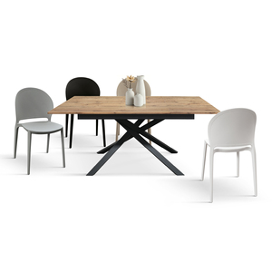 Antonio Extendable <b>Table</b> 120x80 <b>Rustic</b> Oak Melamine Top Metal Base Internal Use - Product Image 4