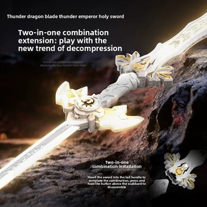 Nouvelle épée lumineuse Pin Bao en métal, <span class=keywords><strong>jouet</strong></span> pour enfants, cadeau pour la Journée des enfants, <span class=keywords><strong>sabre</strong></span> <span class=keywords><strong>laser</strong></span> Reddy deux-en-un avec son et lumière, double lame <span class=keywords><strong>laser</strong></span> - Product Image 3
