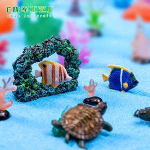 Micro-paysage weij, petits poissons, tortue, récif corallien, pierre, aquarium, aménagement paysager de réservoir, accessoires décoratifs de bricolage - Product Image 5