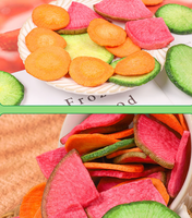Chips de radis mélangés, trois couleurs, chips de radis séchés, chips de radis vert, chips de légumes séchés