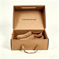 Boîte d'emballage de chaussures en carton kraft pliable, personnalisée par le fabricant, avec logo imprimé