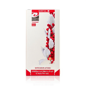 Fruits artificiels rouges à six branches avec bordure blanche, 12 pièces par paquet - Product Image 1