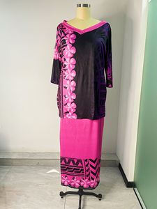 Vestido polinesiano con estampado de flores para mujer, conjunto de dos piezas con estampado de flores, Tongan Puletasi - Product Image 4