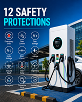 Station de recharge rapide DC au sol 120 180 240 kW OCPP 1.6 à trois pistolets CCS2 1000V IP55 pour parkings publics et flottes