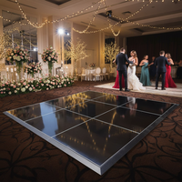 Plancher de danse portable YASHI noir brillant de 1,22 m x 1,22 m, épaisseur 22 mm, pour mariages, fêtes, banquets, événements hôteliers - Modulaire à emboîtement