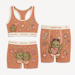 Ensemble de soutiens-gorge de sport respirants à taille haute, séchage rapide, extensibles dans quatre directions, avec motifs graphiques Cactus, Anime et Dessins Animés, pour l'entraînement - Product Image 2