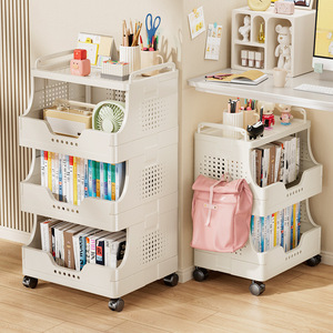 Carrito organizador de oficina de 3 niveles con ruedas, estantería móvil para almacenamiento en el hogar u oficina. - Product Image 1