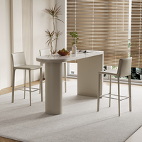 Table de bar haut de gamme italienne, tabouret haut, cloison ouverte pour salon, table à manger, armoires intégrées à pieds hauts, bois pour usage domestique