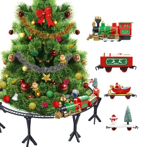 New Hot Sell railway toy plastic christmas train set around the tree