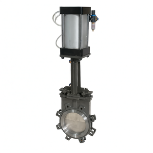 Válvula de Cuchilla Neumática COVNA de 4 Pulgadas, Válvula de Cuchilla de Acero Fundido con Sello Suave, Válvula de Cuchilla para Lodos - Product Image 4