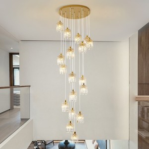 <span class=keywords><strong>Plafonnier</strong></span> encastré en métal et cristal de style européen, luminaire suspendu nordique moderne avec contrôle par capteur, CRI 90 élevé pour salon - Product Image 3