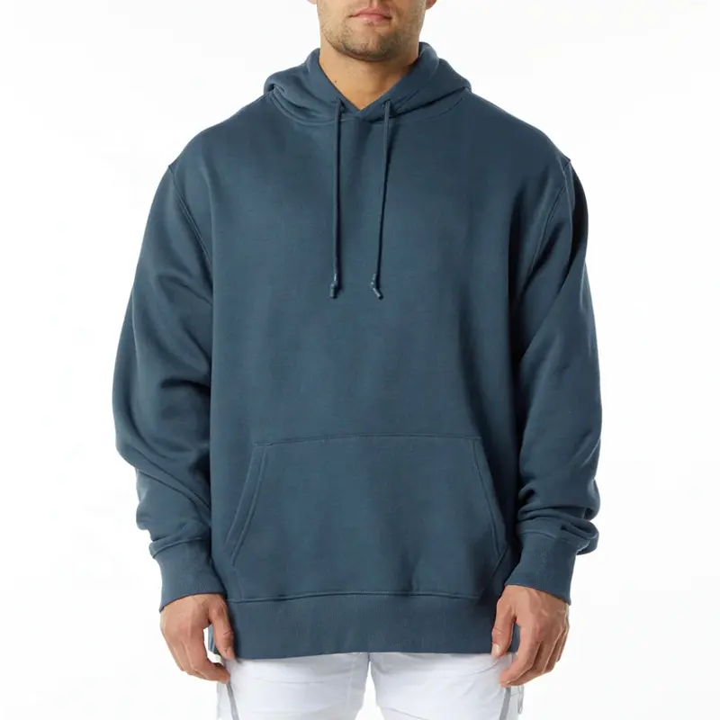 Street Wear Oversized Fit Sweater Men's Brushed Fleece Graphic Hoodie Drop Shoulder Style