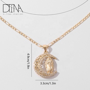 Ciondolo Religioso Femminile di Alta Qualità, Pendente <span class=keywords><strong>Madonna</strong></span> Luna - Product Image 2