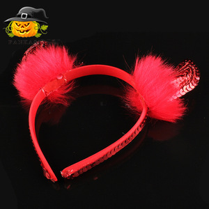 Diadema con cuernos de diablo con lentejuelas, accesorio rojo para disfraz de Halloween, accesorio de cosplay para adultos y niños - Product Image 2