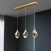 Luminaire suspendu PM populaire de luxe léger pour restaurant, design moderne et minimaliste en cristal, pour table à manger, comptoir de bar, éclairage domestique