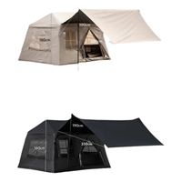 Tente gonflable portable entièrement automatique en gros, tente pneumatique noire en titane épaissie, auvent de voyage imperméable pour le camping