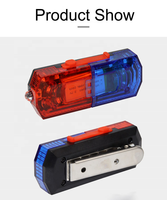 Lampe de sécurité à LED en matériau PC pour épaule, visibilité 500 m, rechargeable, pour cyclisme/sauvetage/patrouille routière, signal stroboscopique bleu/rouge