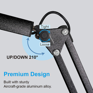 Wenkai Nhà Máy Màu Đen Có Thể Điều Chỉnh Linh Hoạt Đọc Sách Đu Cánh Tay Thay Đổi Độ Sáng Phác Thảo Kiến Trúc Kiến Trúc Nhiệm Vụ LED Bàn Nail Bảng Salon Đèn - Product Image 4