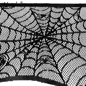 Decoración de Halloween de encaje negro de tela de araña chimenea manto bufanda fiesta suministros X 45x243 cm 18X96 pulgadas SD614 - Product Image 5