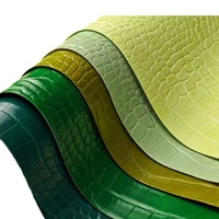Tissu en cuir PVC gaufré motif crocodile personnalisé, anti-boulochage, épaisseur 1.0, largeur 140cm, en stock, pour sacs et ceintures