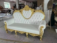 Sofá de lujo de la boda de la sala de estar Sofá dorado del Trono del novio de la novia para el evento de la boda