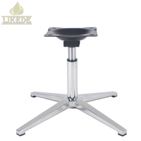 Fauteuil de salon pivotant de haute qualité, en alliage d'aluminium poli, avec base ottoman pivotante