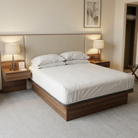Parure de draps de luxe 5 étoiles en coton égyptien blanc pour hôtel, tailles King et Queen