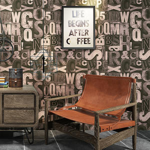 Carta da Parati Moderna in PVC Impermeabile con Motivi Geometrici e Lettere <span class=keywords><strong>Inglesi</strong></span> per Uso Domestico - Product Image 5