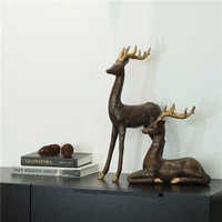 Accessoires de décoration de maison de luxe de haute qualité résine créative cerf sculptural ornements nordiques décor à la maison