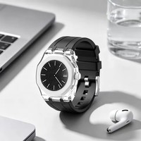 Uhren-Modifikations-Set Transparentes Uhrengehäuse Gummiarmband Kompatibel mit Swatch X AP Royal Pop Taschenuhr Ersatzteile