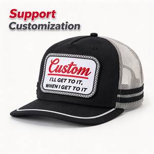 Cappello Trucker con Patch Personalizzata 'I'll Get to IT When I Get to IT', Cappello a 5 Pannelli con Retro in Rete, Patch Ricamata, Stile Vintage per Uomo - Product Image 1