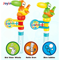 Sifflet d'oiseaux d'eau 2 en 1 Tambour à main Baguette à bulles Jouet sifflant Musique Bulle Amusante pour enfants Pique-nique et événements en plein air