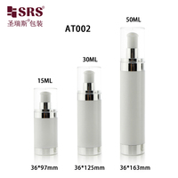 AT002 Flacon sans air rechargeable de 15 ml, 30 ml, 50 ml pour cosmétiques, lotion, tonique
