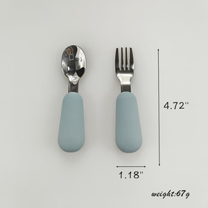Juego de Cuchara y Tenedor de Acero Inoxidable Personalizado al por Mayor, Libre de BPA, Apto para Lavavajillas, Utensilios de Comida para Bebés y Niños Pequeños - Product Image 4