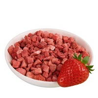 Dés de fraise Halal FD, faible teneur en eau, faible MOQ, emballage personnalisé, garniture pour pâtisserie, collation végétalienne saine, en vrac