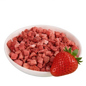 Dés de fraises lyophilisées Halal, faible teneur en eau, faible MOQ, emballage personnalisé, garniture pour pâtisserie, collation végétalienne saine, en vrac - Product Image 1