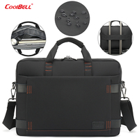 CoolBELL Business Office – sac pour ordinateur portable de grande capacité de 15 pouces, sac à bandoulière étanche pour hommes, sac à main pour documents, porte-documents