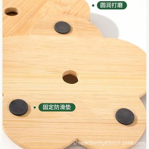 Wooden Floral Coaster 11.5cm 14.5cm Heat Insulated <b>Mat</b> For <b>Table</b> Tea Bowl Modern Minimalist Style - Product Image 5